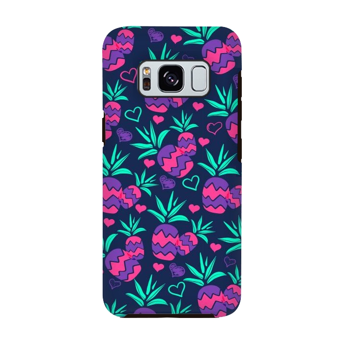 Galaxy S8 StrongFit Pineapples In Neon by ArtsCase