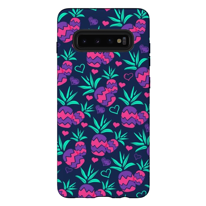 Galaxy S10 plus StrongFit Pineapples In Neon by ArtsCase