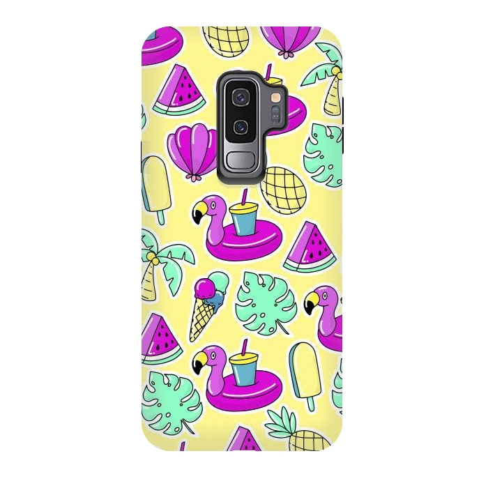 Galaxy S9 plus StrongFit Summer And Flamingos In Color by ArtsCase