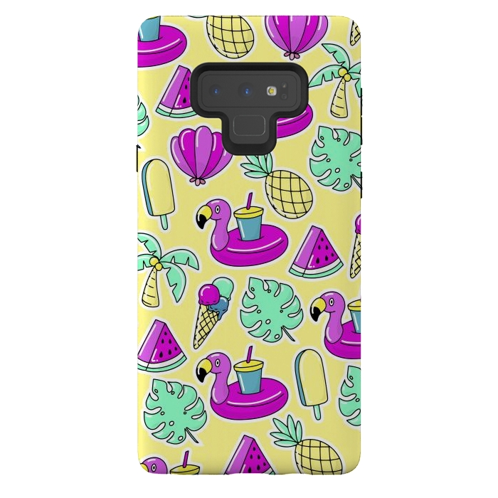 Galaxy Note 9 StrongFit Summer And Flamingos In Color by ArtsCase