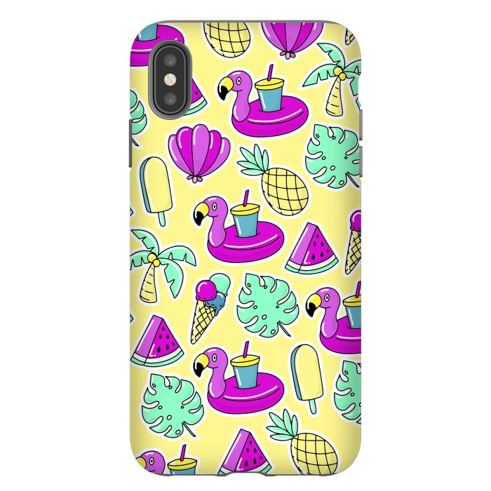 iPhone Xs Max StrongFit Summer And Flamingos In Color by ArtsCase
