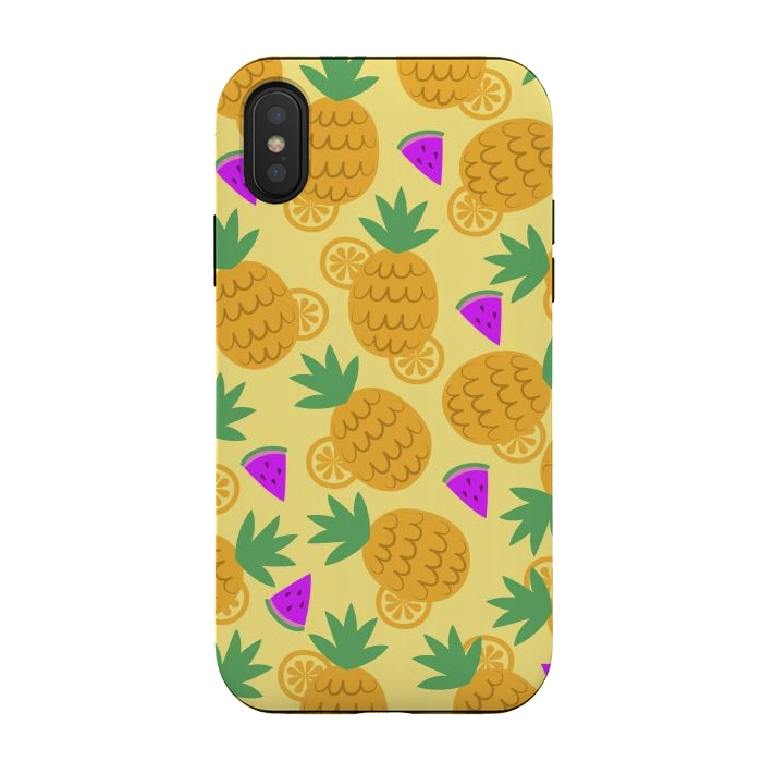 iPhone Xs / X StrongFit Rain Of Watermelons And Pineapples by ArtsCase