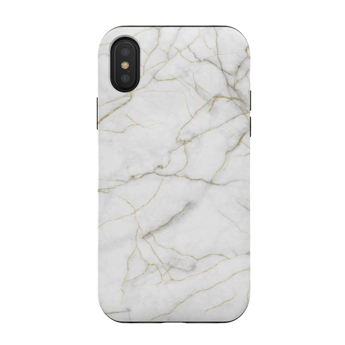 iPhone Xs / X StrongFit White and gold marble by Jms