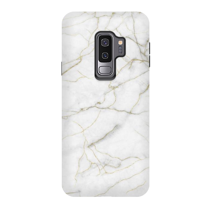 Galaxy S9 plus StrongFit White and gold marble by Jms