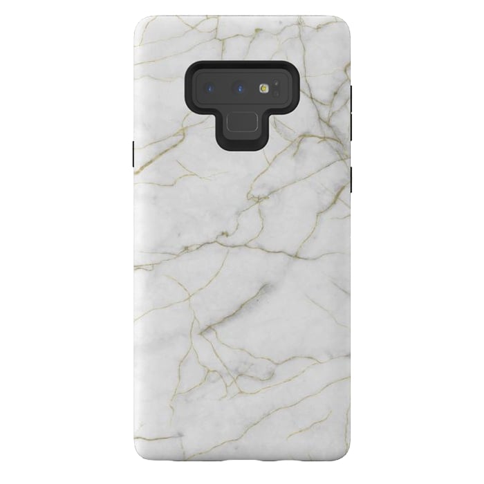Galaxy Note 9 StrongFit White and gold marble by Jms
