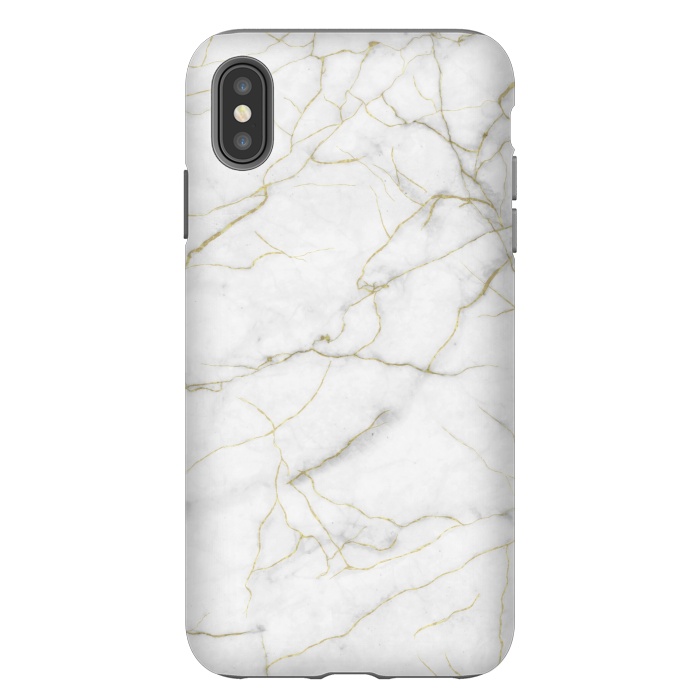 iPhone Xs Max StrongFit White and gold marble by Jms