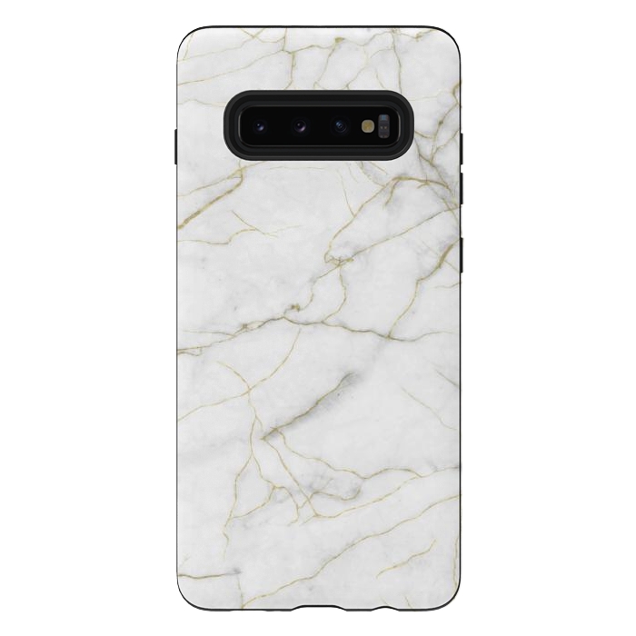 Galaxy S10 plus StrongFit White and gold marble by Jms