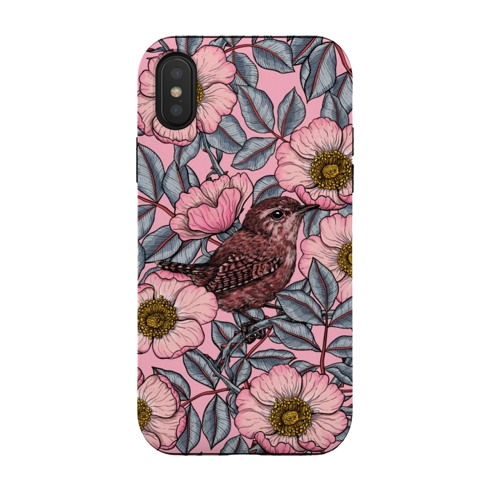 iPhone Xs / X StrongFit Wrens in the roses by Katerina Kirilova