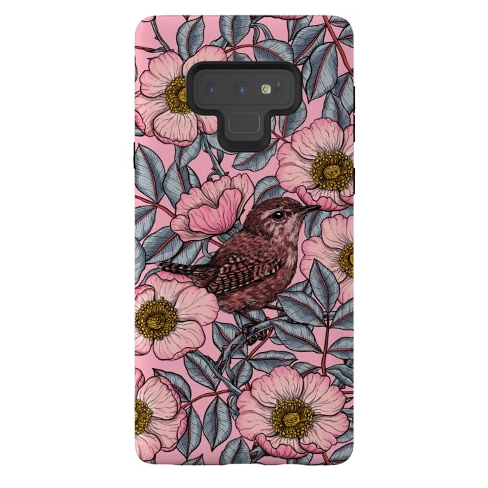 Galaxy Note 9 StrongFit Wrens in the roses by Katerina Kirilova