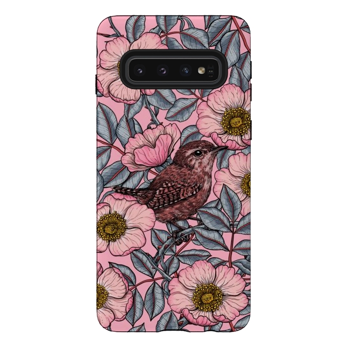 Galaxy S10 StrongFit Wrens in the roses by Katerina Kirilova