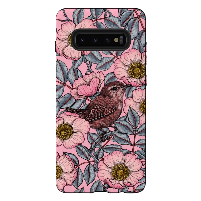 Galaxy S10 plus StrongFit Wrens in the roses by Katerina Kirilova
