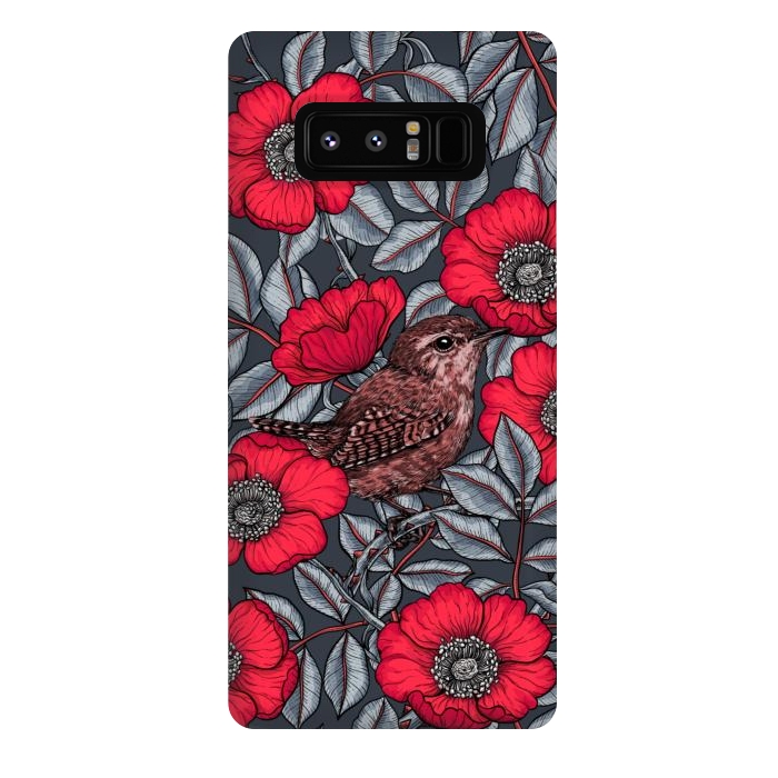 Galaxy Note 8 StrongFit Wrens in the roses 2 by Katerina Kirilova