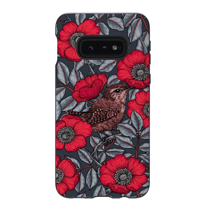 Galaxy S10e StrongFit Wrens in the roses 2 by Katerina Kirilova
