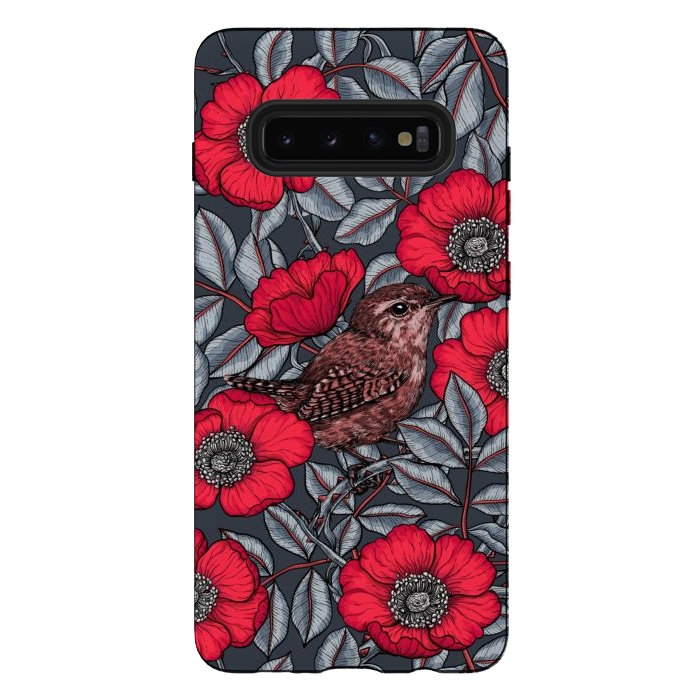 Galaxy S10 plus StrongFit Wrens in the roses 2 by Katerina Kirilova