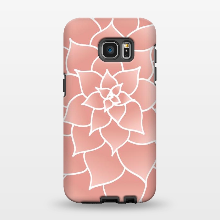 Galaxy S7 EDGE StrongFit Abstract Modern Pink Rose Flower by Julie Erin Designs
