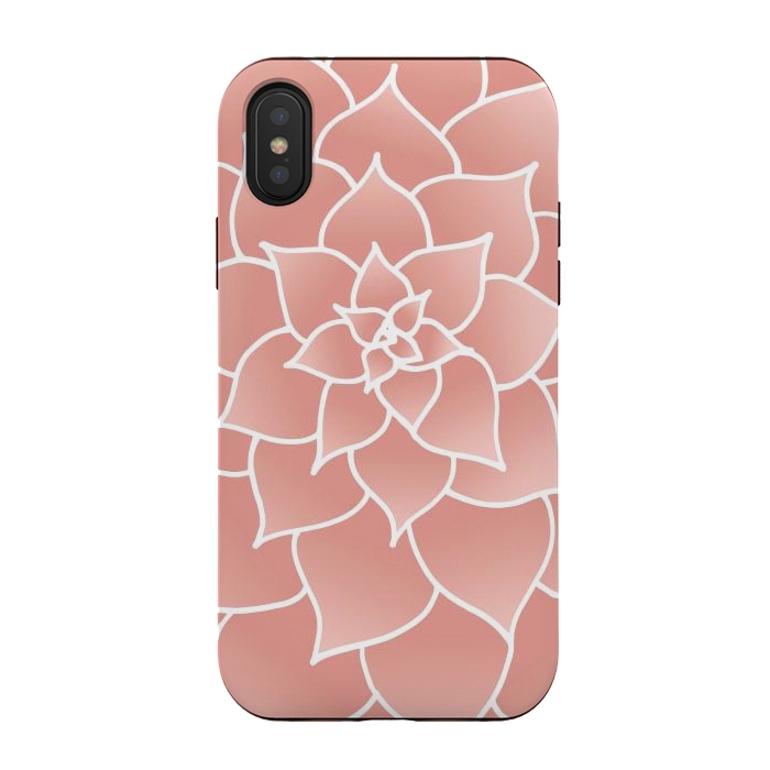 iPhone Xs / X StrongFit Abstract Modern Pink Rose Flower by Julie Erin Designs