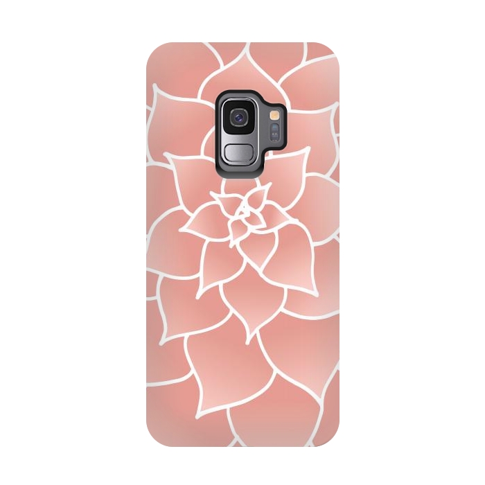 Galaxy S9 StrongFit Abstract Modern Pink Rose Flower by Julie Erin Designs