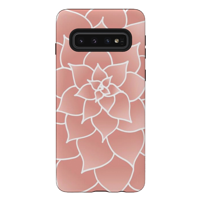 Galaxy S10 StrongFit Abstract Modern Pink Rose Flower by Julie Erin Designs