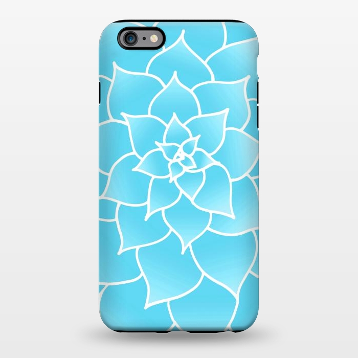 iPhone 6/6s plus StrongFit Abstract Blue Succulent Flower by Julie Erin Designs