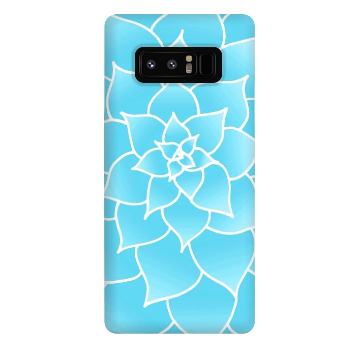 Galaxy Note 8 StrongFit Abstract Blue Succulent Flower by Julie Erin Designs