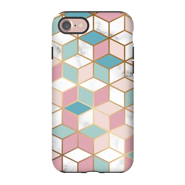 iPhone 7 StrongFit Crystals In Blue And Pink Marble by ArtsCase