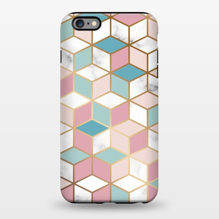 iPhone 6/6s plus StrongFit Crystals In Blue And Pink Marble by ArtsCase