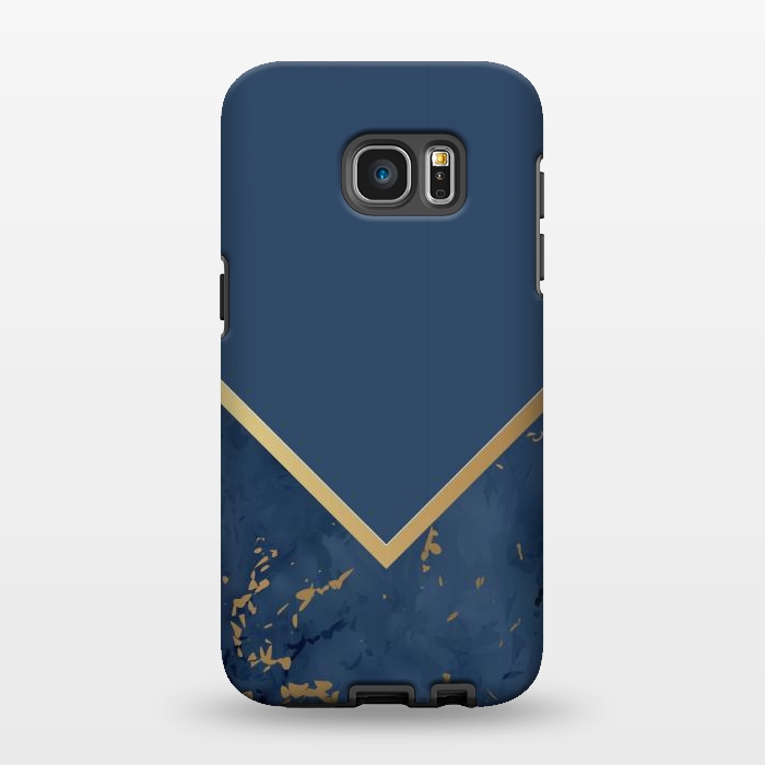 Galaxy S7 EDGE StrongFit Blue Monochromatic On Marble by ArtsCase