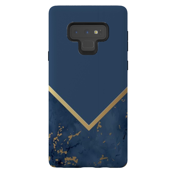 Galaxy Note 9 StrongFit Blue Monochromatic On Marble by ArtsCase