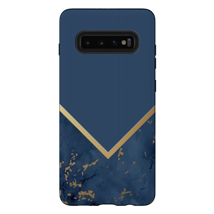 Galaxy S10 plus StrongFit Blue Monochromatic On Marble by ArtsCase
