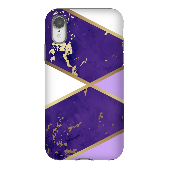 iPhone Xr StrongFit Geometric Purple Marble by ArtsCase