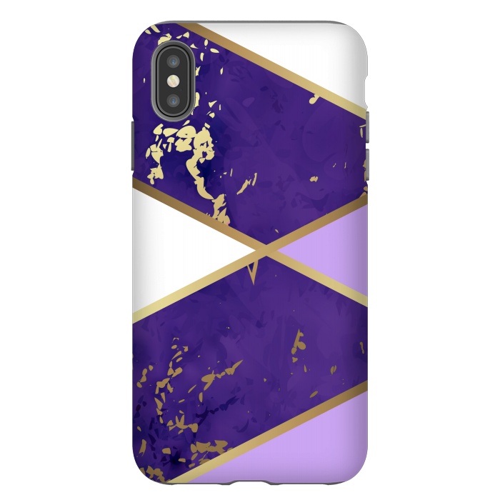 iPhone Xs Max StrongFit Geometric Purple Marble by ArtsCase
