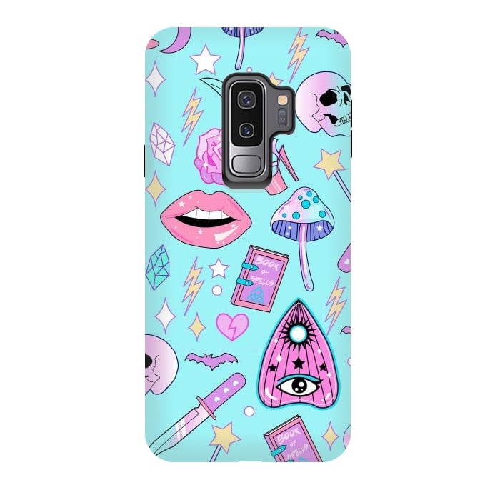 Galaxy S9 plus StrongFit Girly Pastel Goth Witchy Kawaii Pattern by Luna Elizabeth Art