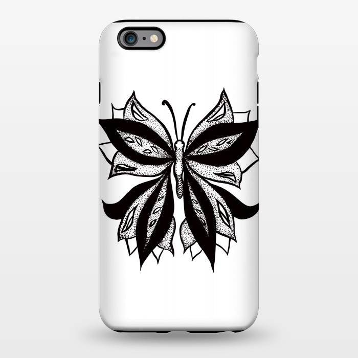 iPhone 6/6s plus StrongFit Abstract Butterfly Stipple Shaded Ink Drawing by Boriana Giormova