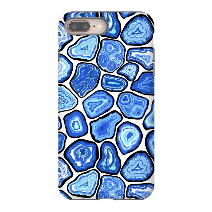 iPhone 7 plus StrongFit Blue agate slices by Katerina Kirilova
