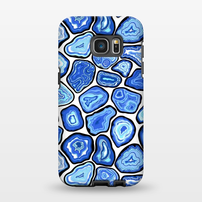 Galaxy S7 EDGE StrongFit Blue agate slices by Katerina Kirilova
