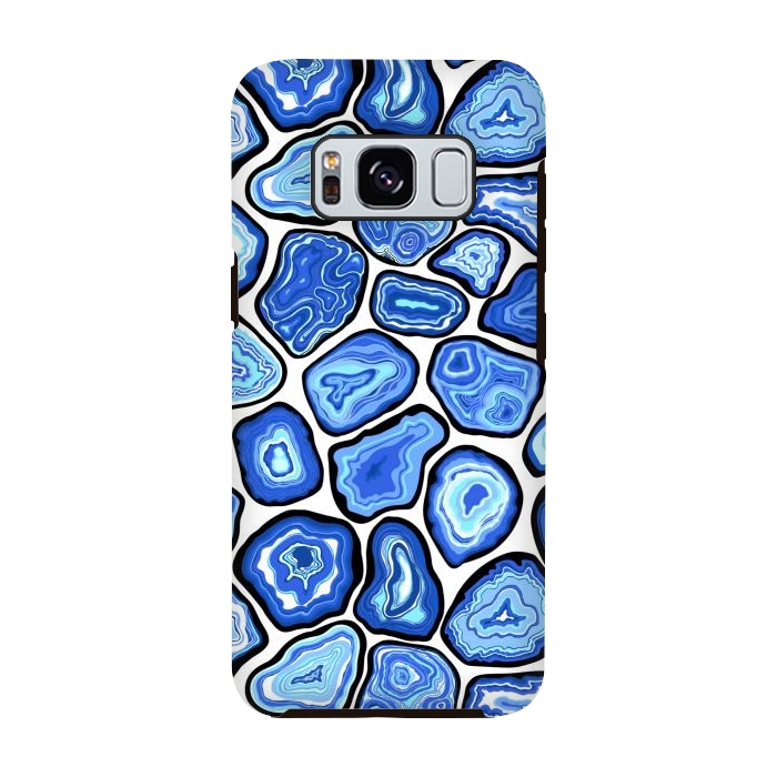 Galaxy S8 StrongFit Blue agate slices by Katerina Kirilova
