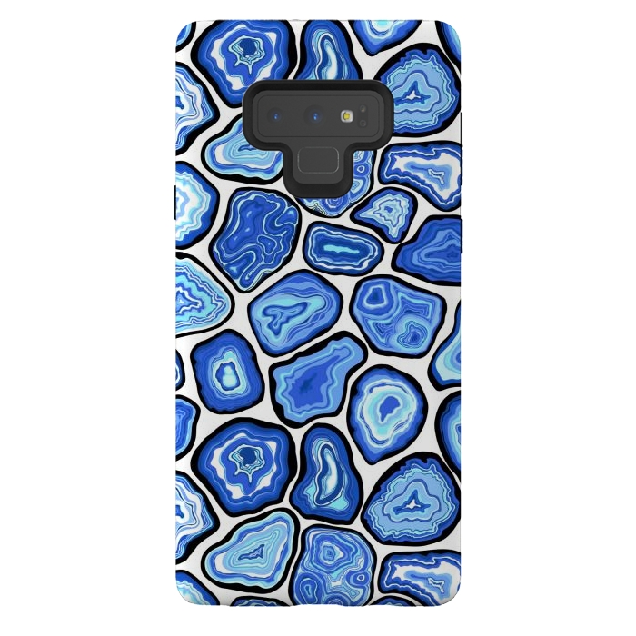 Galaxy Note 9 StrongFit Blue agate slices by Katerina Kirilova