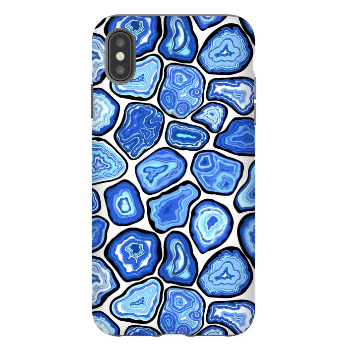 iPhone Xs Max StrongFit Blue agate slices by Katerina Kirilova