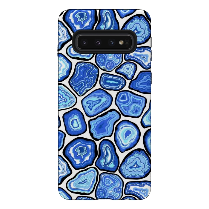 Galaxy S10 StrongFit Blue agate slices by Katerina Kirilova