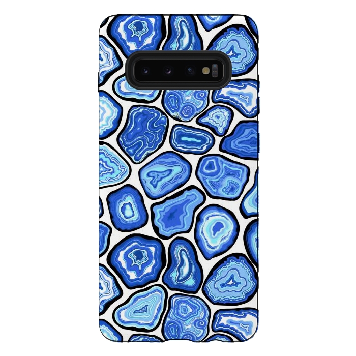 Galaxy S10 plus StrongFit Blue agate slices by Katerina Kirilova
