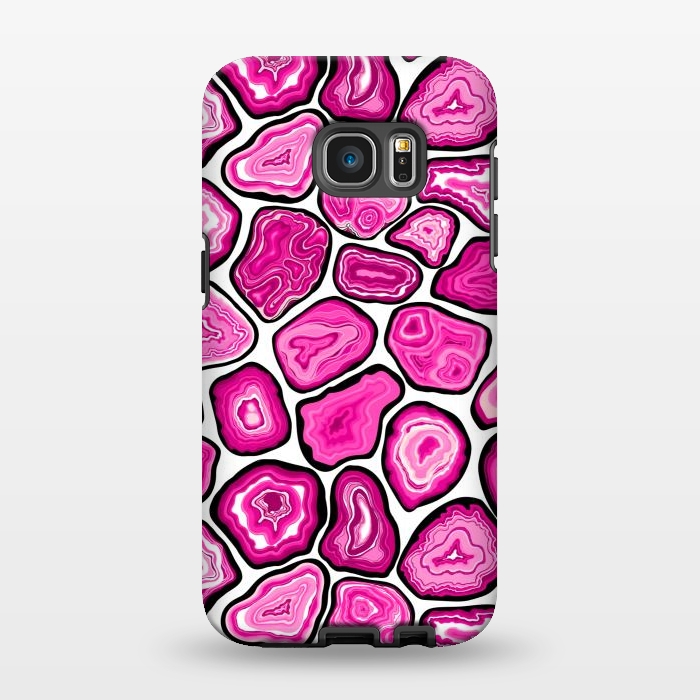 Galaxy S7 EDGE StrongFit Pink agate slices by Katerina Kirilova