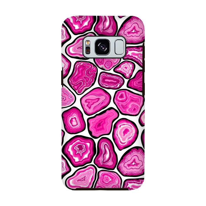 Galaxy S8 StrongFit Pink agate slices by Katerina Kirilova