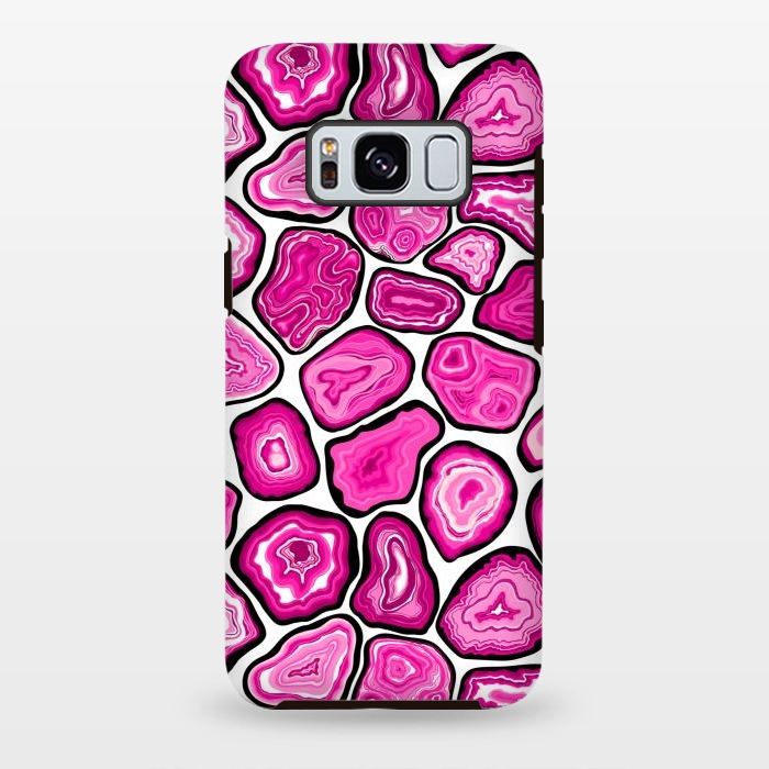 Galaxy S8 plus StrongFit Pink agate slices by Katerina Kirilova