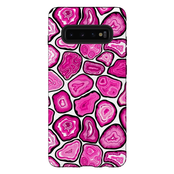Galaxy S10 plus StrongFit Pink agate slices by Katerina Kirilova