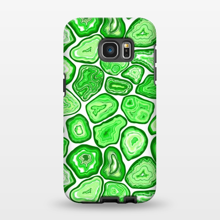 Galaxy S7 EDGE StrongFit Green agate pattern by Katerina Kirilova