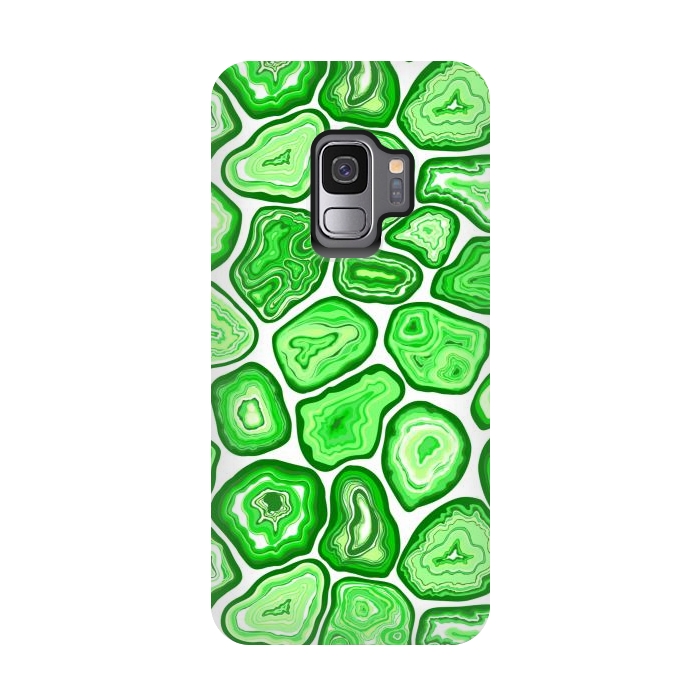 Galaxy S9 StrongFit Green agate pattern by Katerina Kirilova