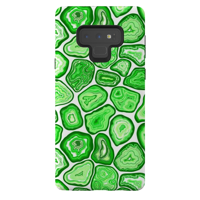 Galaxy Note 9 StrongFit Green agate pattern by Katerina Kirilova