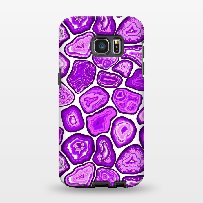 Galaxy S7 EDGE StrongFit Purple agate slices by Katerina Kirilova