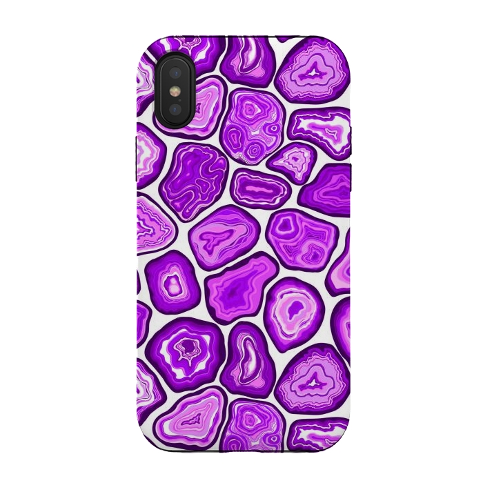iPhone Xs / X StrongFit Purple agate slices by Katerina Kirilova