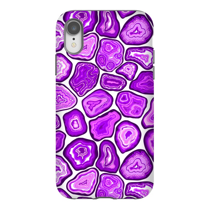 iPhone Xr StrongFit Purple agate slices by Katerina Kirilova